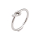 Не тускнеющее простое узловатое кольцо-манжета из нержавеющей стали 304 для женщин и мужчин RJEW-Z038-05P-1