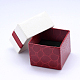 Cajas rectangulares de anillo de cartón con terciopelo negro en el interior y lazo X-CBOX-N006-02-3
