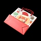 Bolsas de regalo de papel con estampado de santa claus de navidad con asa de cordón de nylon CARB-K003-01A-02-4