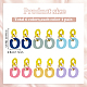 Anattasoul 6 пара 6 цветов овальные акриловые серьги-гвоздики со стальными железными булавками для женщин EJEW-AN0004-12-2