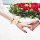 クラスパイア2ピースシルク手首コサージュ  プラスチック製の模造花付き  結婚式のための  パーティーの装飾  ゴールデンロッド  350mm AJEW-CP0001-51C-5