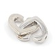 Laiton deux boucles de verrouillage coeur fermoirs pour bricolage bijoux KK-M051-01P-1
