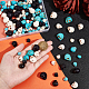 Arricraft 144 Stück 9 Stile Halloween synthetische türkisfarbene Perlenstränge TURQ-AR0001-25-3