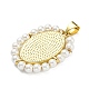 Laiton avec pendentifs imitation perles en plastique KK-G472-03G-03-2