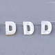 天然石シーシェルビーズ  パールシェルのホワイトシェルマザー  トップドリルビーズ  文字.d  10x2.5~11.5x3mm  穴：0.8mm SHEL-T012-60D-1