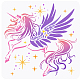 FINGERINSPIRE Unicorn Stencil 11.8x11.8inch Reusable Unicorn Pegasus Drawing Template Unicorn and Star Pattern Craft Stencil Dream Theme Stencil for Painting on Wall DIY-WH0391-0114-1