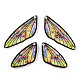 透明樹脂ウィングペンダントセット  金箔  蝶の羽のチャーム  カラフル  29.5~39.5x14.5x2.5mm  穴：0.8mm  2のペア/セット X-RESI-TAC0021-01A-4