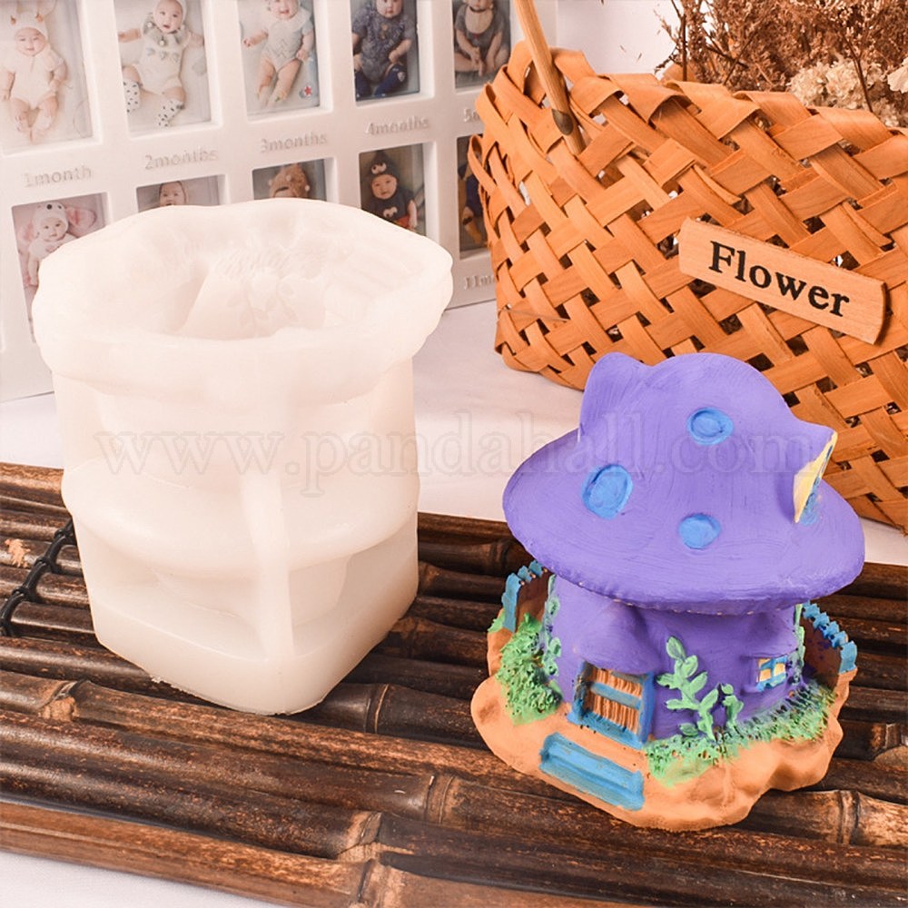 Wholesale DIY 3D Fairytale Mushroom House Silicone Molds - Pandahall.com