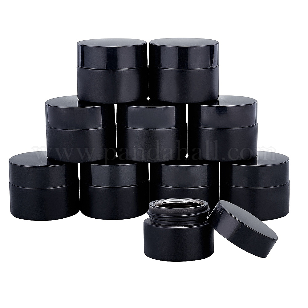 Wholesale BENECREAT 10 Packs 15ml Matte Black Glass Jars Black Glass ...