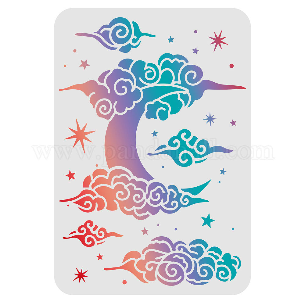 FINGERINSPIRE 4-Piece Layered Astronaut Stencils - 8.3x11.7 Inch Space Theme Painting Templates