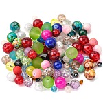 Perles en verre, formes mixtes, couleur mixte, 4~19x4~21x3~15mm, Trou: 0.5~2mm