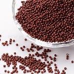 12/0 Grade A Round Glass Seed Beads, Baking Paint, Indian Red, 12/0, 2x1.5mm, Hole: 0.7mm, about 30000pcs/bag