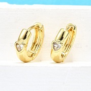 Латунные серьги-кольца из прозрачного кубического циркония EJEW-H157-06G