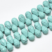 Синтетических нитей бирюзовые бусы G-S357-C02-16