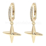 Серьги-кольца из латуни с цирконием EJEW-G362-07KCG