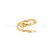 Chapado en iones (ip) 304 anillo de puño abierto de serpiente de acero inoxidable para mujer RJEW-S405-179G
