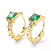 Серьги-кольца с инкрустацией из латуни и фианитами ZIRC-P090-16G-A