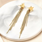 Латунные серьги-гвоздики в форме звезды EJEW-P226-15G