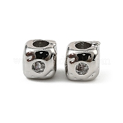 Brass Micro Pave Cubic Zirconia Beads KK-D106-10P