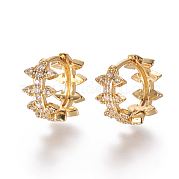 Серьги-кольца из латуни с микро-паве из фианита EJEW-F209-05G