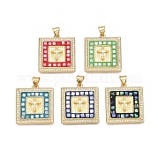 Латунные микропаве прозрачные подвески с фианитом KK-N254-216G-C