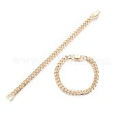 Ion Plating(IP) Brass Curb Chain Bracelet for Men Women BJEW-C024-01G