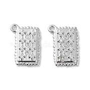 Brass Micro Pave Clear Cubic Zirconia Charms KK-F871-37P