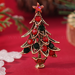 Spille in lega di zinco con strass a tema natalizio per vestiti da zaino, albero di Natale