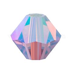 Хрустальные бусины preciosa®, чешский хрусталь, биконус (451 69 302 рондель), 20310 20000 фиолетовый ab 2x, 6 мм, отверстие : 1 мм