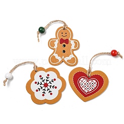 9шт. 3 стиля рождественских деревянных подвесных украшений&nbsp;WOOD-U004-01B