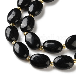 Натуральный черный турмалин бисер нитей G-H005-A17-02