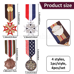 4 шт. 4 стиля ретро британский стиль преппи сплав с железной подвеской на лацкан JEWB-FH0002-21