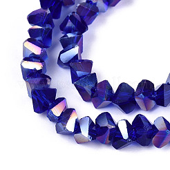 Chapelets de perles en verre transparent électrolytique&nbsp;GLAA-N021-4mm-02