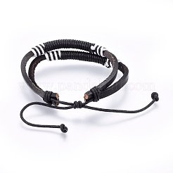 Кожаный шнур многожильных браслеты BJEW-F347-04