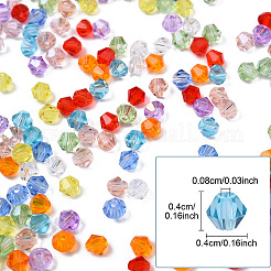 300шт 10 цвета прозрачные стеклянные бусины&nbsp;EGLA-YW0001-79