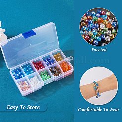 200шт 10 цветные гальванические стеклянные бусины EGLA-KS0001-02