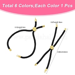 6 шт. 6 цвета нейлоновых шнуров для изготовления браслетов AJEW-FS0001-39