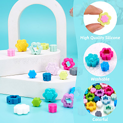 30 шт. 30 стильных силиконовых бусин-цветочков&nbsp;SIL-TA0001-83