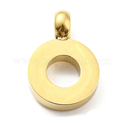 304ステンレスペンダント  ラインストーン付き  ラウンドリングチャーム  14KGP本金メッキ  18.5x13x3.5mm  穴：3.5mm&nbsp;STAS-B044-08G