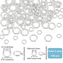 100 Stück: 925 Biegeringe aus Sterlingsilber&nbsp;STER-WR0001-02