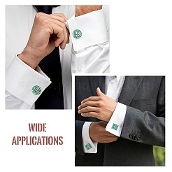 4 пара латунных запонок 2-х стилей&nbsp;AJEW-CF0001-22