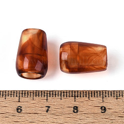 Двухцветные прозрачные акриловые европейские бусины&nbsp;OACR-N157-04