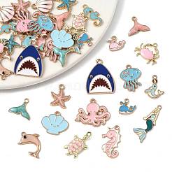 40 шт. 20 стиля подвески из сплава морских животных с эмалью&nbsp;ENAM-FS0003-49