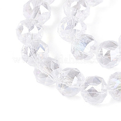 Нити из прозрачных круглых бусин с цветным покрытием ab&nbsp;EGLA-T029-8mm-12T-18