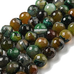 Граненые нити натуральных бус из агата с полосками G-F447-12mm-O03