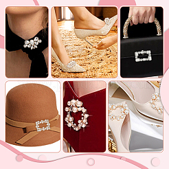 4шт 2 цвета венок пластиковый искусственный жемчуг украшение для обуви AJEW-PH0011-48