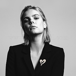 4 шт. брошь-булавка в форме сердца из двухцветного сплава JEWB-CP0001-11