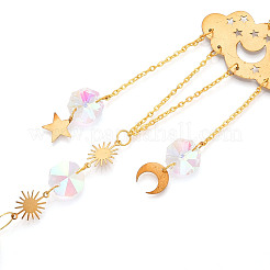 Кулон в виде ловца солнца из граненого стекла&nbsp;AJEW-A037-12G