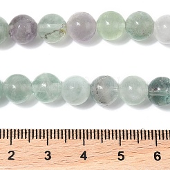 天然のグリーンフローライトビーズ連売り  ラウンド  8~8.5mm  穴：1mm  約44~49個/連  14.69~15.35''（37.3~39センチメートル）&nbsp;G-G184-A02-01