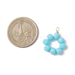 5 шт. подвески из 5-цветного непрозрачного однотонного стекла в форме ронделей&nbsp;PALLOY-JF04162-02